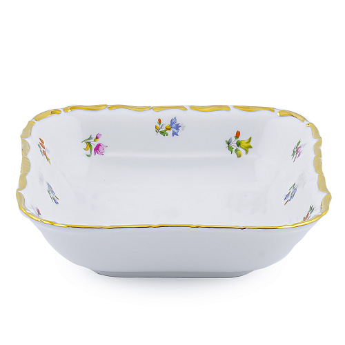 Салатник 16см квадратный 1шт Мелкие цветы Широкая кайма Салатник 16см квадратный 1шт Мелкие цветы Широкая кайма