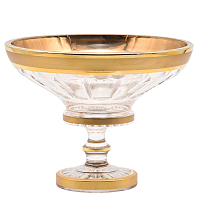 Конфетница 205мл хрусталь с золотом Max Crystal