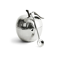 Сахарница 11см с ложкой серебро Apple Michael Aram