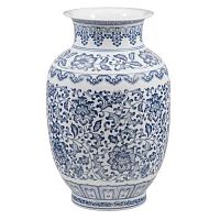 Ваза матовая овальная 33см  Blue & White