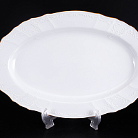Блюдо овальное 36см Белый узор (3шт кор) Bernadotte