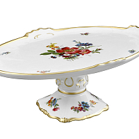 Поднос 37см овальный н/н Мейсенский букет Queen's Crown