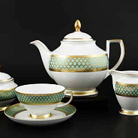 Сервиз чайный 6пер 15пр Valencia Seladon Gold Falkenporzellan 