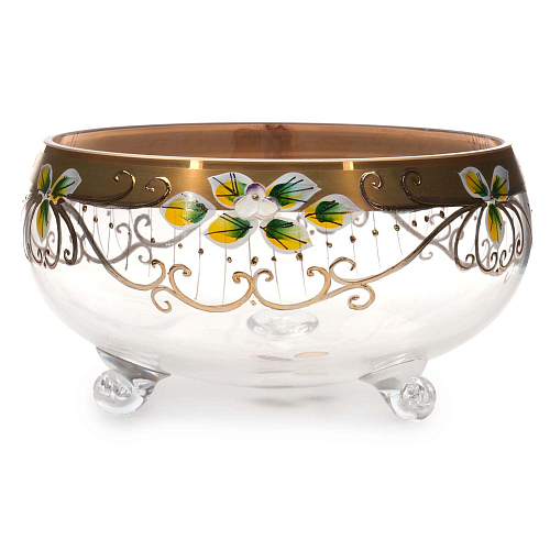 Конфетница 20см тройножка золото