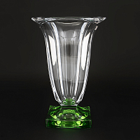 Ваза 29см Magma зеленая ножка Crystalite Bohemia