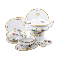 Сервиз столовый 6пер 27пр Мейсенский букет Queen's Crown