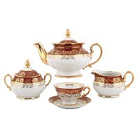 Сервиз чайный 6пер 15пр Красный лист Queen's Crown