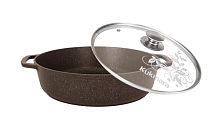 Сотейник 32/8,5см со стекл. крышкой Кофейный мрамор