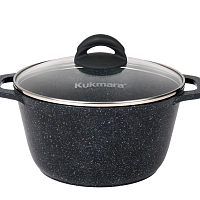 Кастрюля 4,5л с крышкой Granit black Кукмара