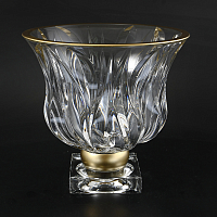 Фруктовница 24,5см на ножке Flame Матовое золото AS Crystal