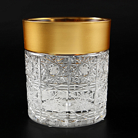 Набор стаканов 320мл 6шт хрусталь с золотом Снежинка Crystal HeArt