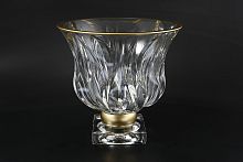 Фруктовница 24,5см на ножке Flame Матовое золото AS Crystal