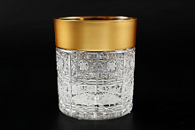 Набор стаканов 320мл 6шт хрусталь с золотом Снежинка Crystal HeArt