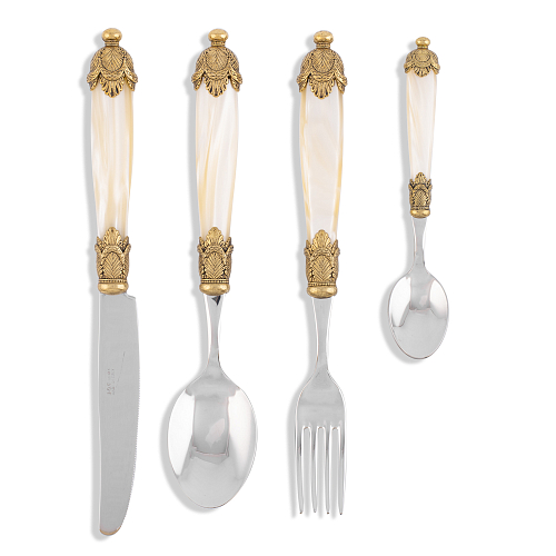 Набор столовых приборов 49пр Siena Antique Gold Shampagne Steel Domus Design