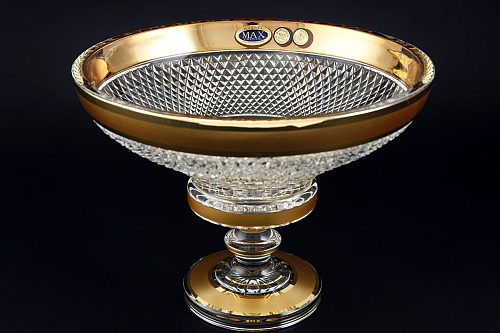 Фруктовница 255мл хрусталь с золотом Фруктовница 255мл хрусталь с золотом