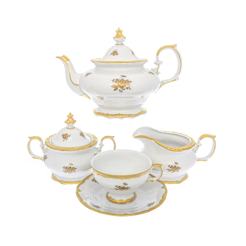 Сервиз чайный 6пер 15пр Золотая Роза Queen's Crown