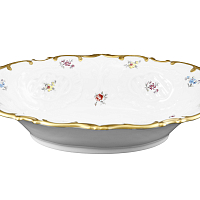 Блюдо овальное 31см Мейсенский цветок Queen's Crown
