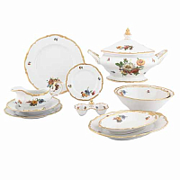 Сервиз столовый 6пер 26пр c тарелками Мейсенский букет Queen's Crown