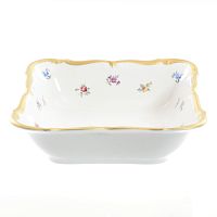 Салатник 21см глубокий квадратный Мейсенский цветок Queen's Crown