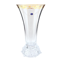 Ваза 35см Розы Золотой узор, ножка белая Balvinglass
