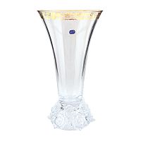 Ваза 35см Розы Золотой узор, ножка белая Balvinglass