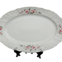 Блюдо овальное 34см Серая роза PL Bernadotte