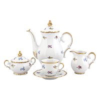 Сервиз кофейный Мокко 6пер 15пр Мейсенский цветок Queen's Crown