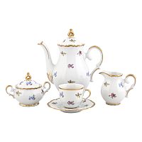 Сервиз кофейный Мокко 6пер 15пр Мейсенский цветок Queen's Crown