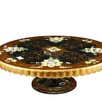 Тортница на ножке золото лепка Star Crystal