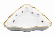 Салатник 22см треугольный Мейсенский цветок Queen's Crown