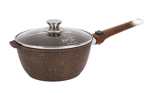 Ковш 2,2л со с/ручкой со стекл. крышкой Кофейный мрамор Ковш 2,2л со с/ручкой со стекл. крышкой Кофейный мрамор