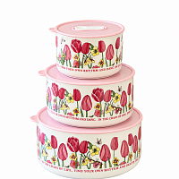 Набор контейнеров 3шт с крышками Tulip
