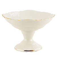 Конфетница 23см на ножке Белый узор Слоновая кость Bernadotte