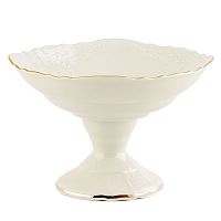 Конфетница 23см на ножке Белый узор Слоновая кость Bernadotte