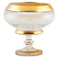 Конфетница 25см н/н хрусталь с золотом Фелиция Crystal HeArt