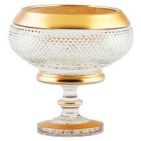 Конфетница 25см н/н хрусталь с золотом Фелиция Crystal HeArt