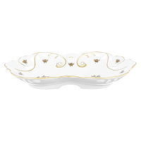 Блюдо овальное 35см с прорезями Золотая Роза Queen's Crown