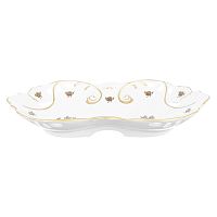 Блюдо овальное 35см с прорезями Золотая Роза Queen's Crown