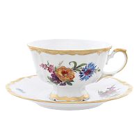 Набор чайных пар 220мл 6шт Мейсенский букет Queen's Crown