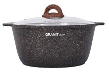 Жаровня 5л со стеклянной крышкой Granit Ultra Кукмара