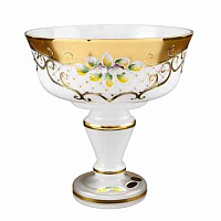 Конфетница 20см золото белый фон Star Crystal 