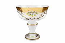 Конфетница 20см золото белый фон Star Crystal 