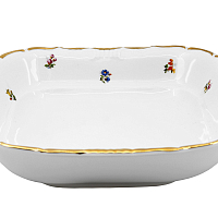 Салатник 24см квадратный 1шт Мелкие цветы Широкая кайма