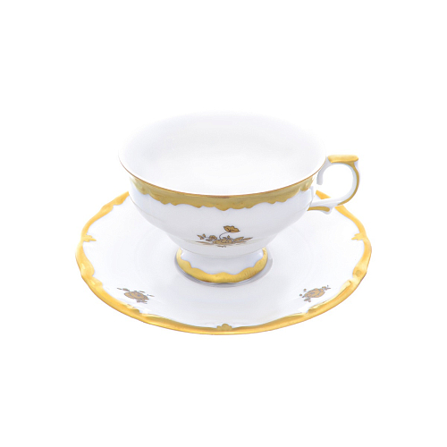 Набор чайных пар 6шт Золотая Роза
