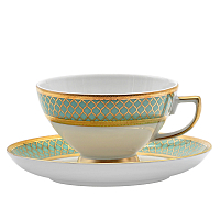 Чайная пара 155мл 1шт Valencia Seladon Gold Falkenporzellan 