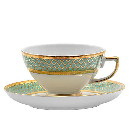 Чайная пара 155мл 1шт Valencia Seladon Gold Falkenporzellan 