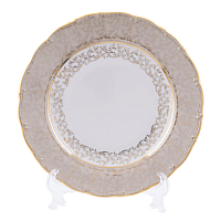 Набор тарелок 25см 6шт Аристократ Бежевый лист Queen's Crown