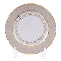 Набор тарелок 25см 6шт Аристократ Бежевый лист Queen's Crown