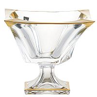 Фруктовница 33см на ножке Quadron Матовое золото AS Crystal.