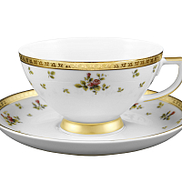 Набор чайных пар 6шт Constanza Creme Primavera Gold Falkenporzellan